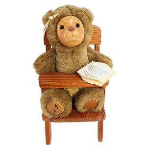 Vintage 1990 Applause Raikes Bears Robert Rikes Wooden Face Highchair Nursery